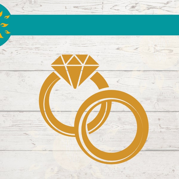 WEDDING RING SVG, Engagement Svg, Just married svg, newlywed svg, diamond ring svg cut file, his and hers wedding rings png clipart