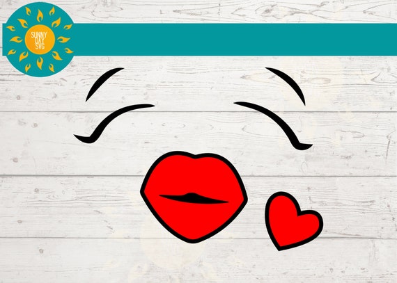 Download Cartoon Kiss Face Svg Smile Love Emoji Smiley Face Stencil Etsy