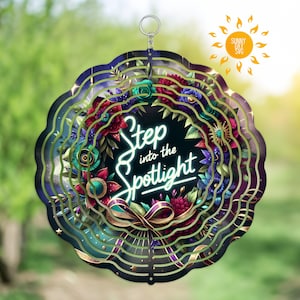Stap in de schijnwerpers windspinner png, leuk uniek danstheater sublimatieontwerp, DIY-artiest recital cadeau, digitaal onderzetterornament