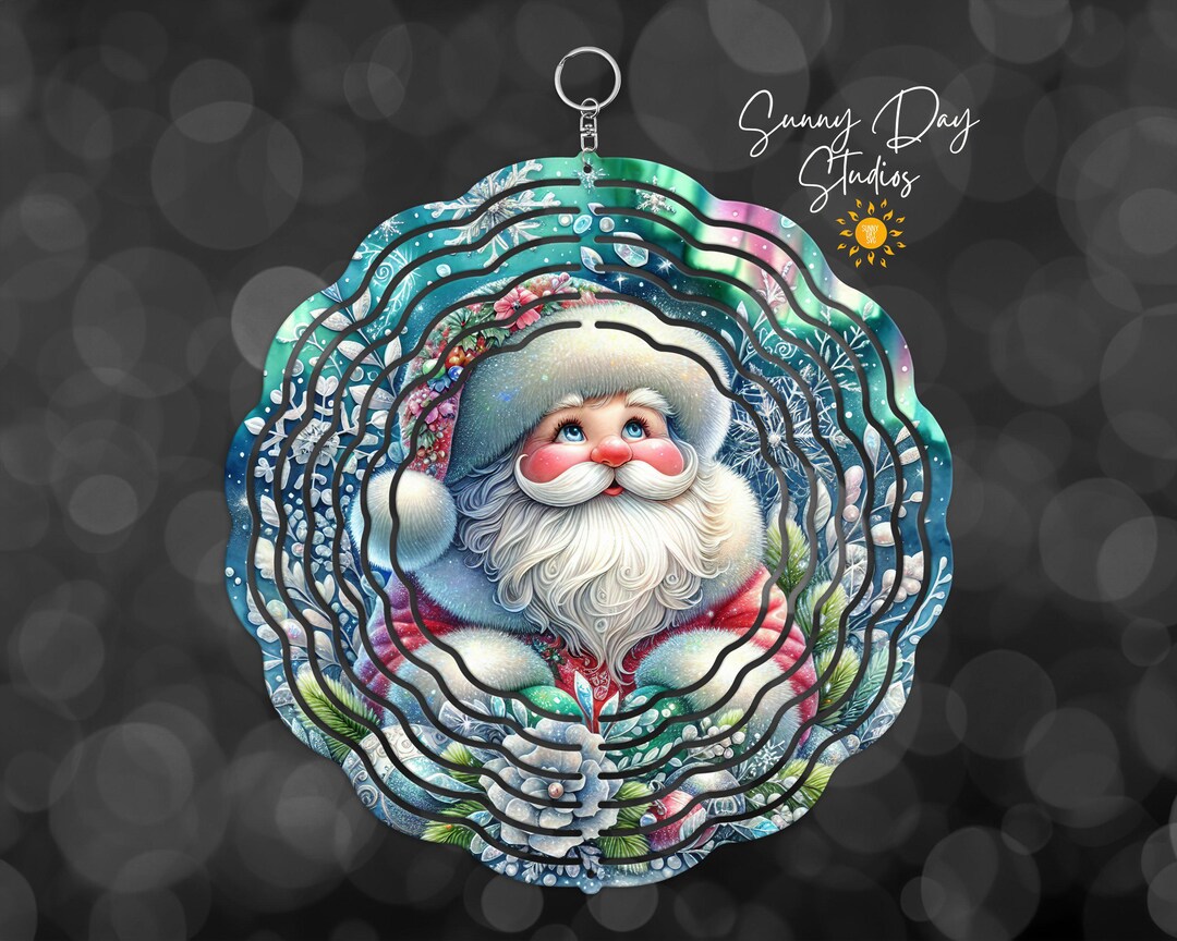 Santa Claus Christmas Wind Spinner PNG, Colorful Sublimation Designs ...