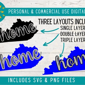 Kentucky Home SVG, Home is in Kentucky Png, Kentucky State Clipart, Wildcats Png, Cricut Cut File, Digital Download, USA Kentucky Map