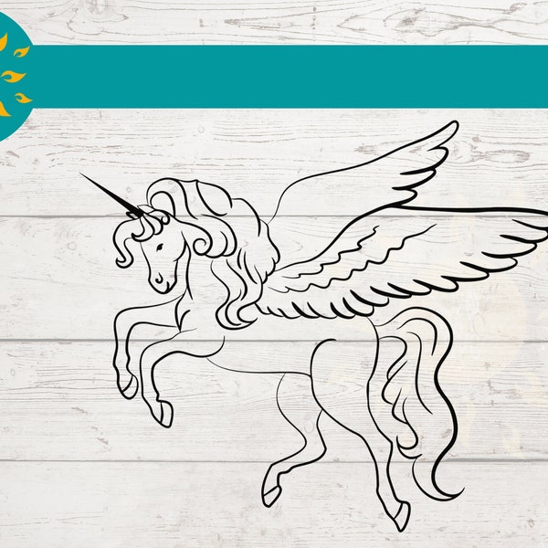 FLYING UNICORN SVG, angel unicorn svg, unicorn png, unicorn clip art, unicorn with wings svg file, digital download