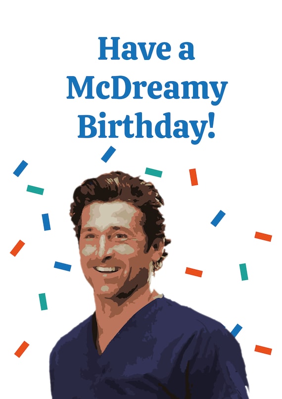 Derek Shepherd Mcdreamy Grey's Anatomy Birthday Card - Etsy