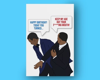 Will Smith & Chris Rock Birthday Card | Oscars | Slap Card | Oscars Meme | Birthday Card | Oscars Slap | Keep my age out your mouth