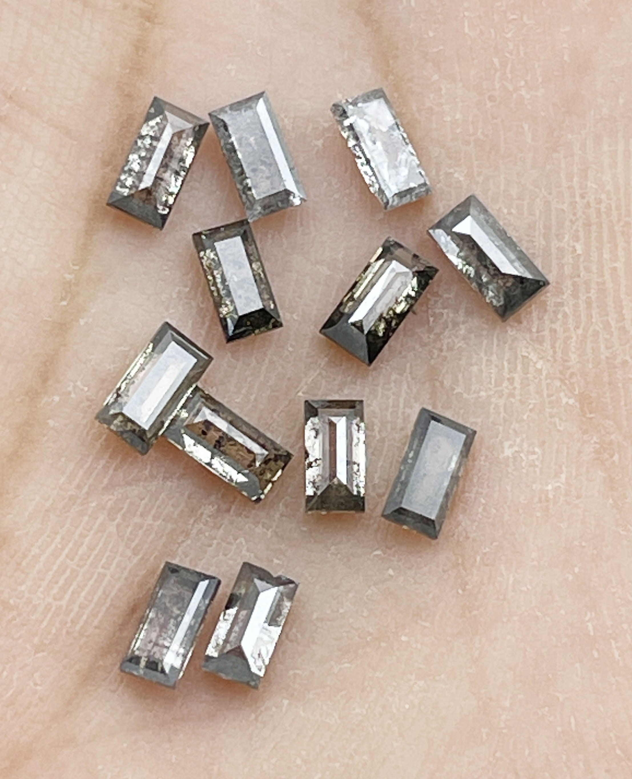 4.0 X 2.0 MM Salt and Pepper Baguette Diamond Natural Loose Etsy UK