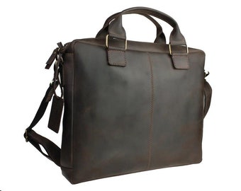 Mens leather bag, leather briefcase, messenger bags men, leather shoulder bag