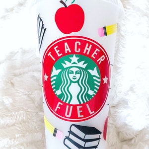 Lehrer Kraftstoff Starbucks Cold Cup Geschenk für Lehrer
