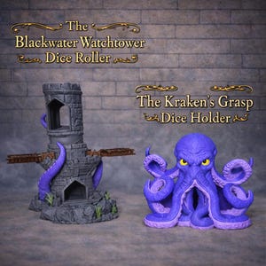 The Blackwater Watchtower Dice Roller & Kraken's Grasp Dice Holder - Themed Accessories for RPG Table Top