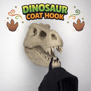 Dinosaur Skull Coat Hook: Jurassic Home Decor, Dino Head Hanger