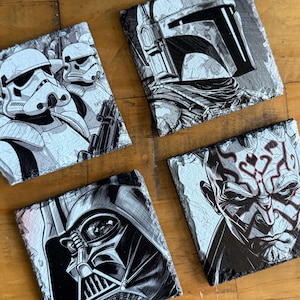 Star Wars Slate Coaster Set: Geeky Sci-Fi Home Decor