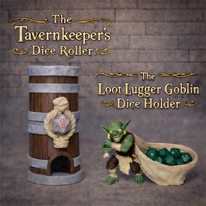 The Tavernkeeper's Dice Roller & Loot Lugger Goblin Dice Holder - Themed Accessories for RPG Table Top