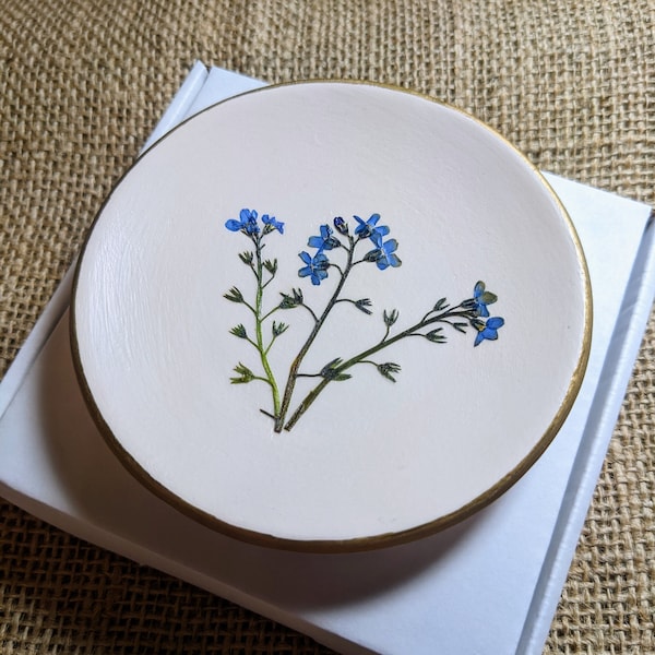 Ring Dish Small - Blue Forget Me Not main image 1