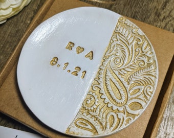 Personalised Engagement Dish, Wedding Ring Dish, Trinket Dish,  Jewellery Dish, Initial Dish,  Birthday Gift, Anniversary Gift