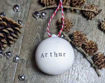 Boule de Noël en céramique personnalisée, Boule de Noël en céramique blanche, Boule de Noël personnalisée, Décorations pour sapin de Noël, Remplisseurs de bas de Noël