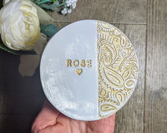 Personalised Ring Dish, Trinket Dish, Engagement Gift, Jewellery Dish, Bridesmaid Gift, Wedding Gift, Bride to be Gift, Birthday Gift