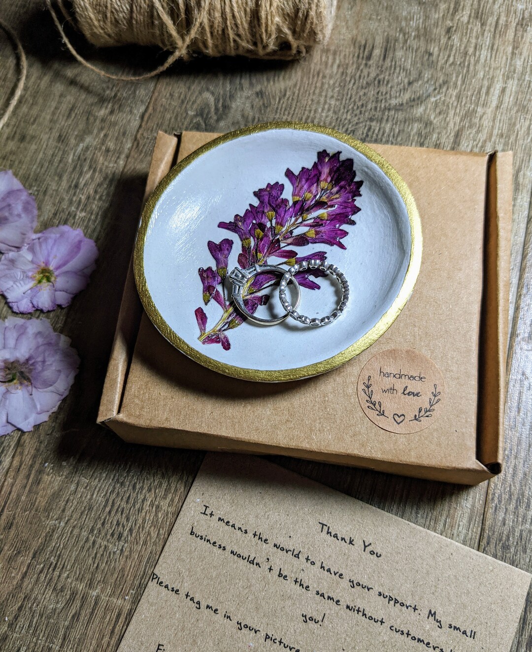 Pressed Flower Ring Dish, Trinket Dish, Jewellery Dish, Small Gift, Jewellery Storage, Birthday