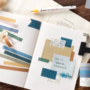 10 Rolls Washi Tapes Set With Different Sizes & Colours // Basic Colour Washi Tape Journal Decoration, Gift Packing Washi Tapes