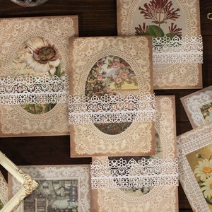 36 Sheets Decorative Lightweight Paper Pack  // Sheet Size 11.2cm * 16.2cm // 18 Different Designs * 2 Sheets // Vintage Junk Journal Paper