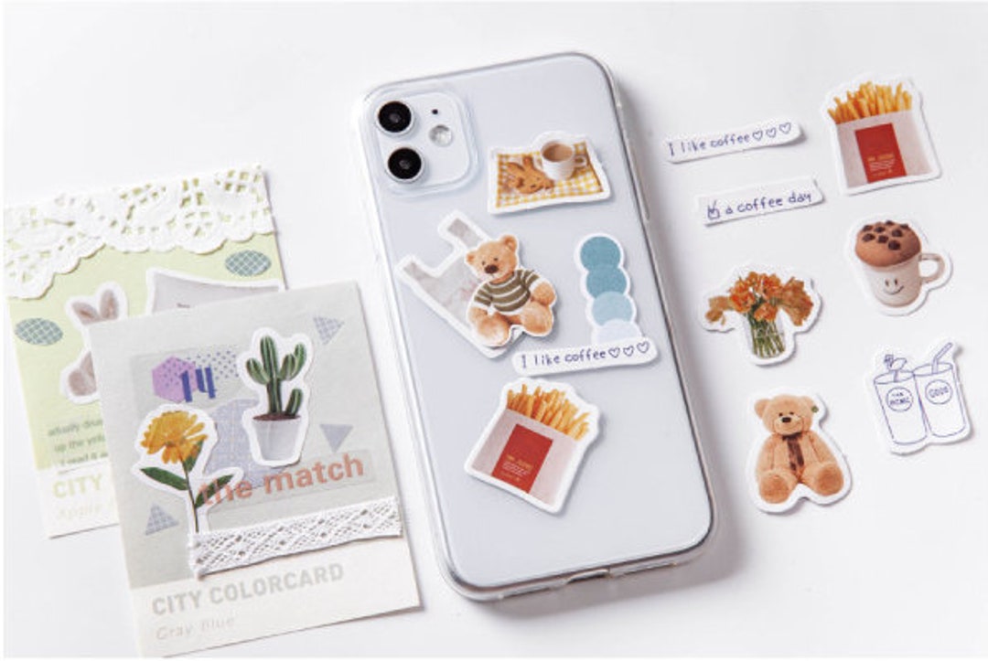 40 Pcs Small Cute Paper Stickers 20 Different Designs * 2 // Flowers ...