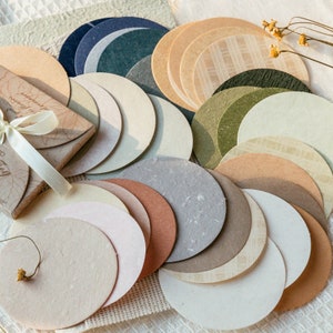 30 Sheets Round Journal Decorative Paper Combination Pack Diameter 8cm // 5 Different Type of Paper // Journal Decorative Paper & Paper Note