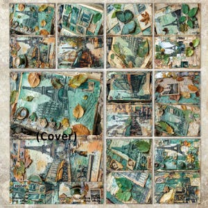 May include: A multi-panel collage with a vintage aesthetic, featuring the Eiffel Tower, old papers, and autumnal leaves. The artwork uses a palette of teal, beige, and brown. The word "(Cover)" is visible. The overall design evokes a sense of nostalgia and history.