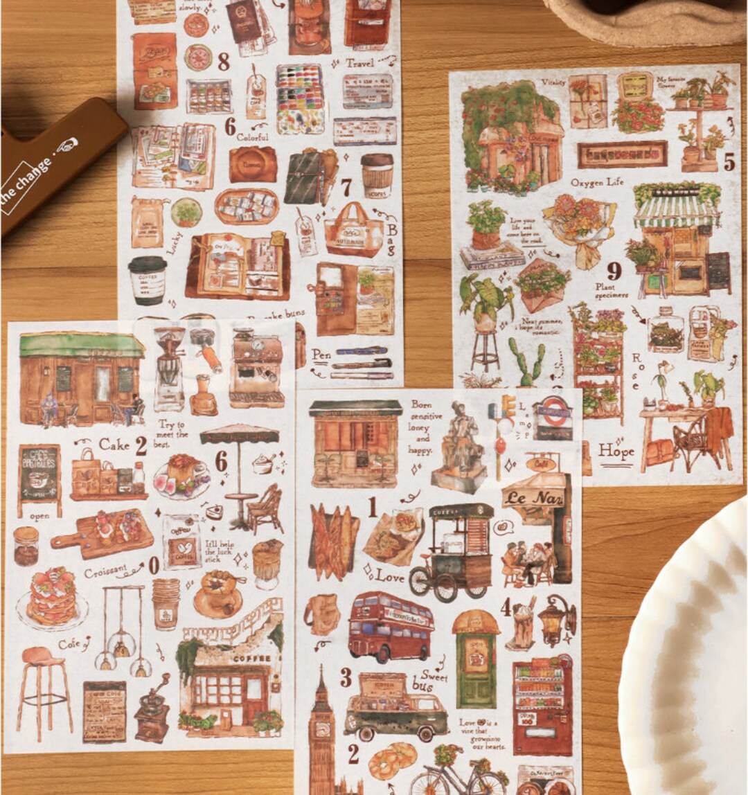 Single Washi Sticker Sheet Travel Theme Partially Kiss-cut Style ...