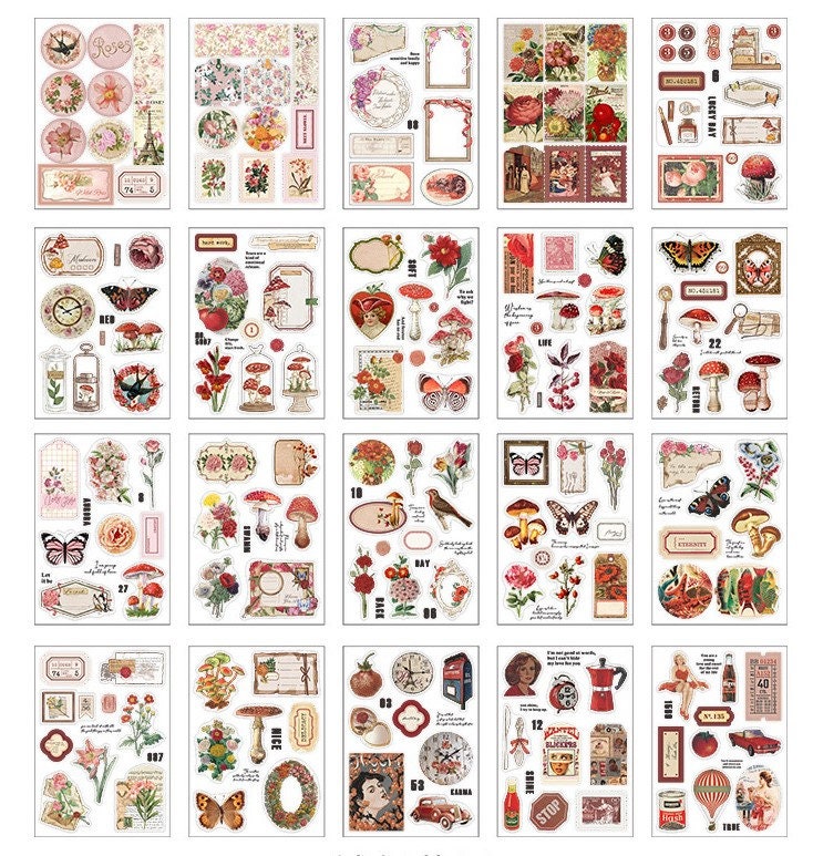 Sticker Booklet Design Booklet! 20 PET Plastic Sticker Sheets // Kiss-cut Sticker Sheets ...