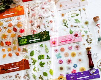 Single Soft Resin Epoxy Sticker Sheet Flower & Plants Stickers Kiss-cut // Sheet Size 12.8cm * 18.6cm // Nature Plant Theme Journal Stickers