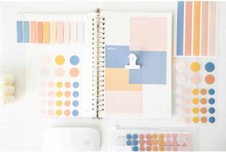 Study Set Index Sticky Notes Round Sticker Sheets Paper - Etsy Australia