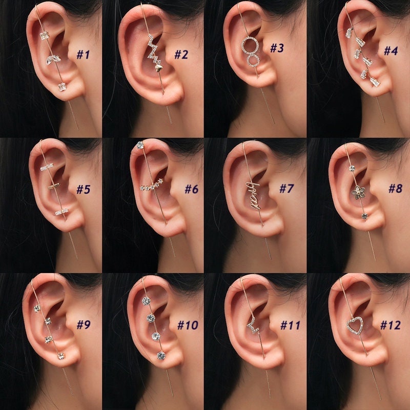 Crystal Ear Cuff Pins | Etsy