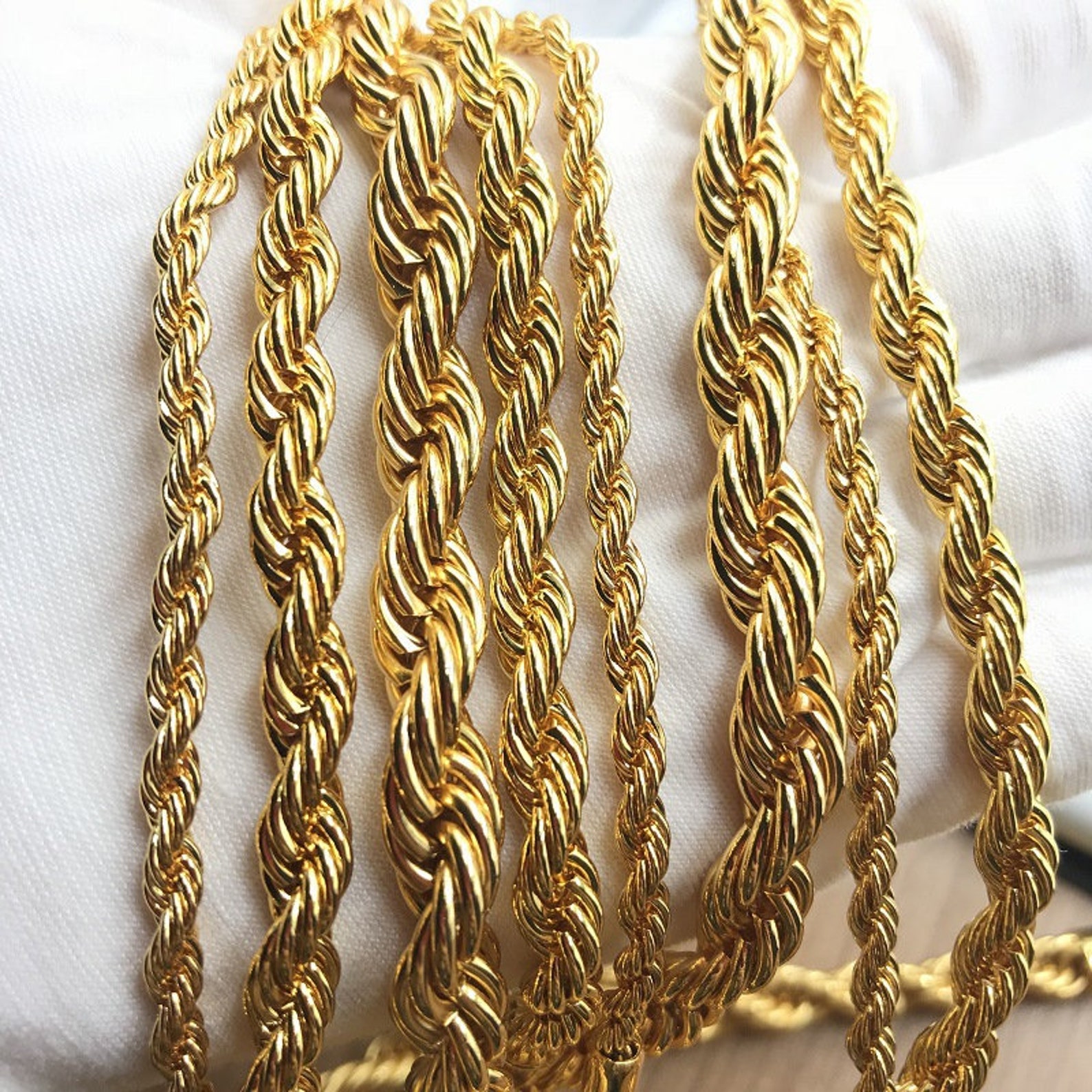 French Rope Necklace Rope Chain Necklace 4mm 6mm Etsy