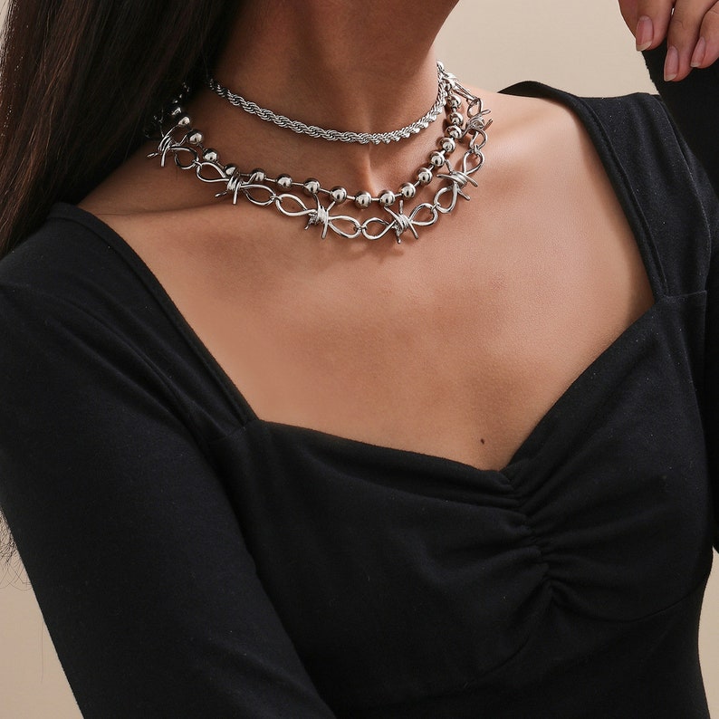 Barb Wire 3 Piece Choker Necklace limited Stock Etsy
