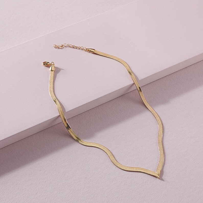 Arrow Point Herringbone Necklace Rope Necklace Paperclip Necklace