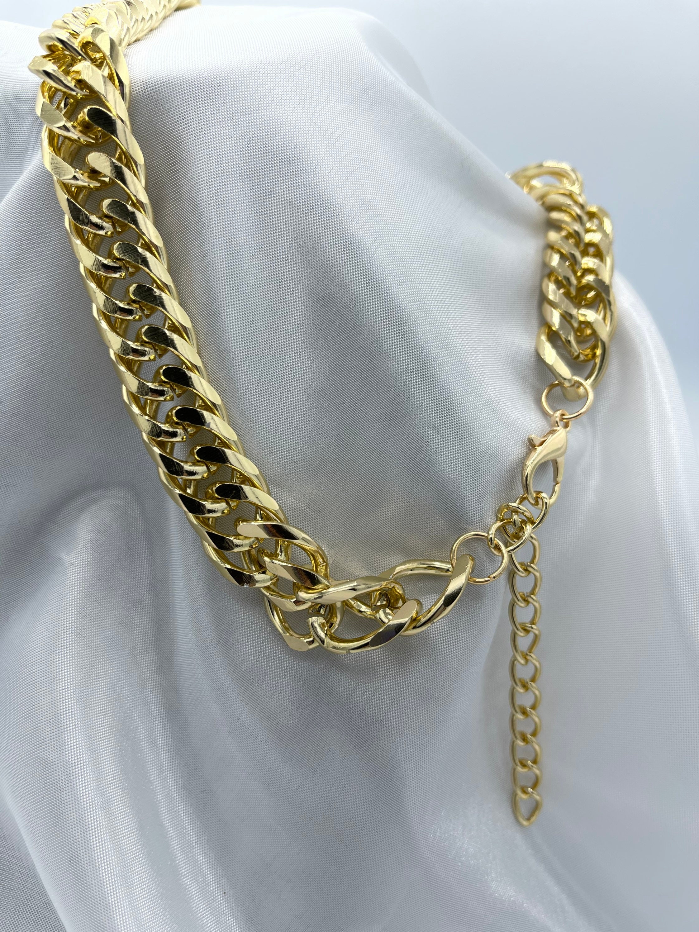 Elegant Thick Cuban Choker Gold Cuban Choker Light Weight Etsy