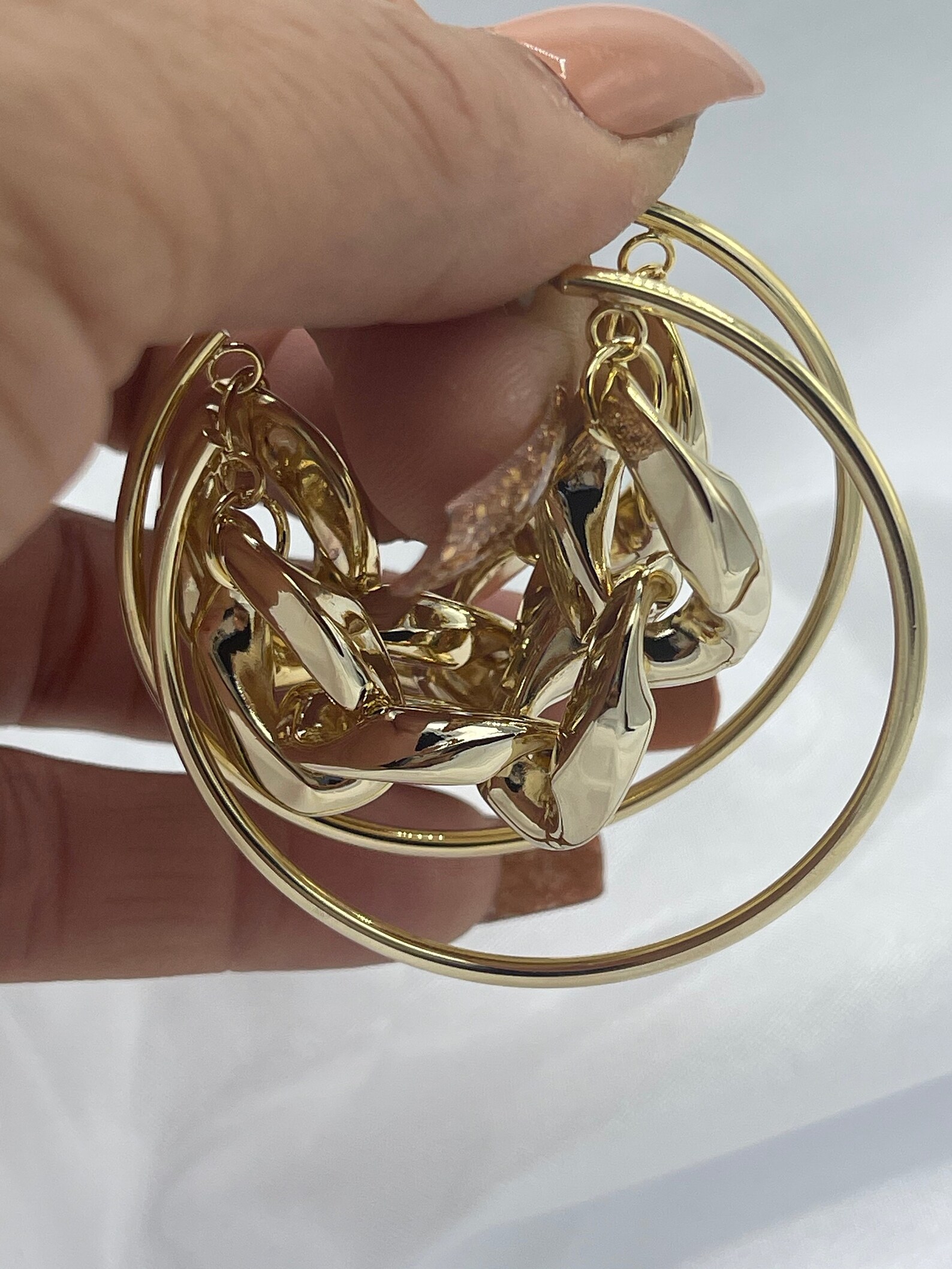 Curb Chain Hoop Earrings Gold Cuban Link Hoops Silver Cuban Etsy