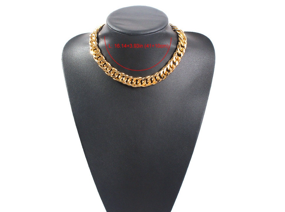 Elegant Thick Cuban Choker Gold Cuban Choker Light Weight Etsy