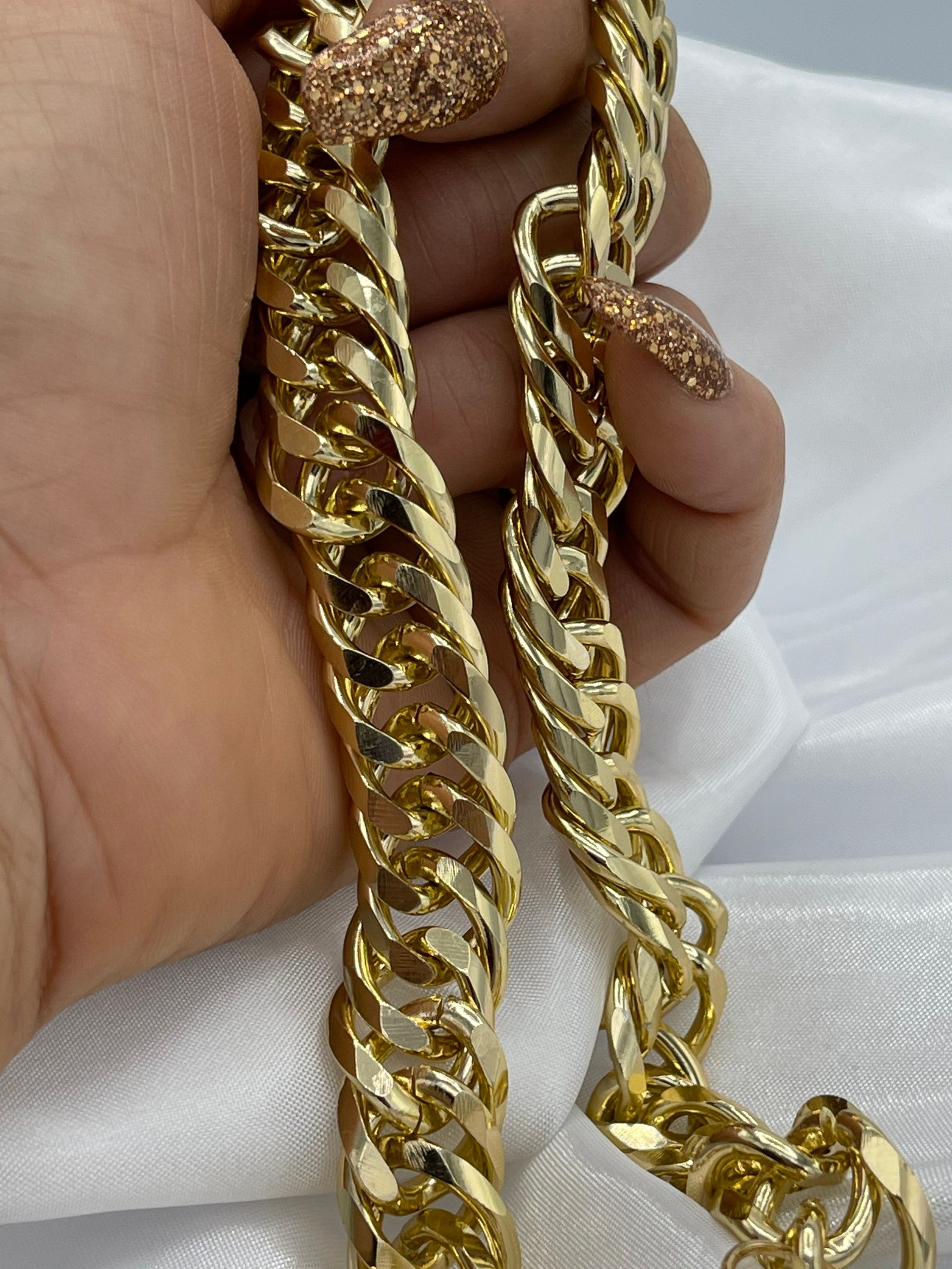 Elegant Thick Cuban Choker Gold Cuban Choker Light Weight Etsy