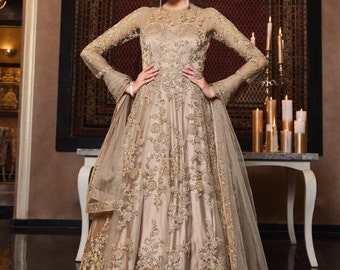 pakistani long gown dress