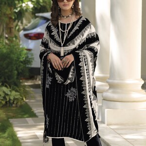 Black Heavy Organza Pakistani Fancy Salwar Suit, Stylish Pakistani Pant Suit, Fancy Embroidered Sequin Salwar Kameez Suit Pakistani Eid Suit image 9