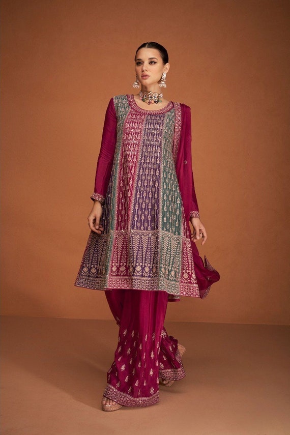 Short anarkali with palazzo clearance