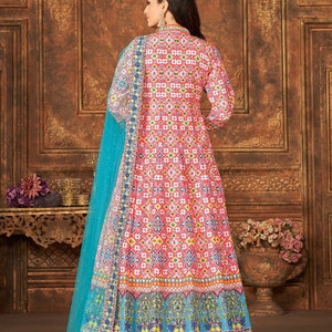 Lavanya Floral Printed Pink Anarkali Gown Suit Set