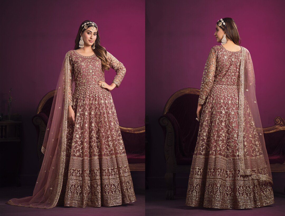 Multi Traditional Party Wear Anarkali Dress With Embroidery Work