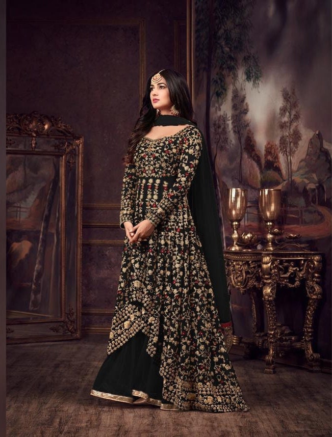 Black Colour Gown – Just Salwars