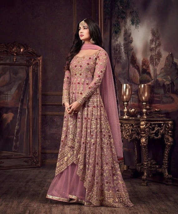 Indian Pakistani Green Long Anarkali Gown Salwar Suit SFSR264458 – Siya  Fashions