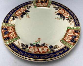 UNICORN 6 dessert plate Staffordshire plate Thomas Hughes /& Son LTD Bone China bread Vintage,burgundy,pink roses Set of 3 Antique