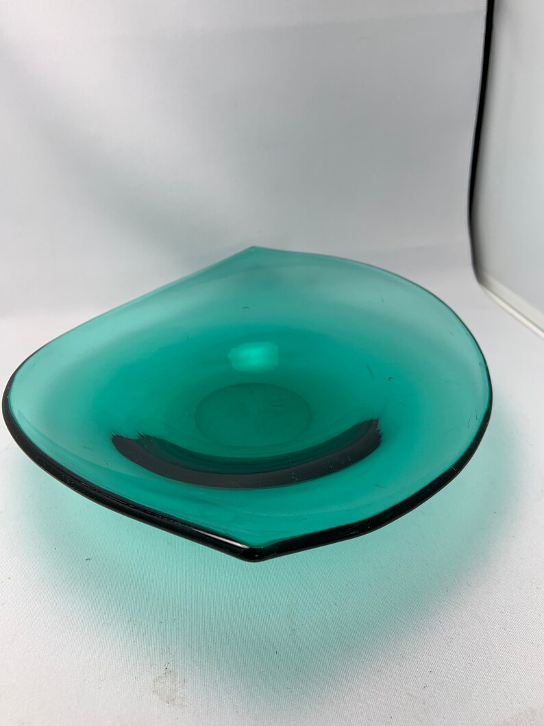 Vintage Greenish Blue Thick Glass Plate/low Bowl. in Etsy