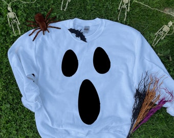 Ghost Face Crewneck Sweatshirt Halloween Sweater