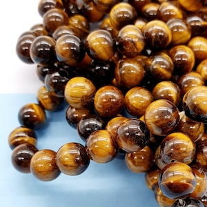 High Grade Natural Tigers Eye Semi Precious Beads - 4mm, 6mm, 8mm - 39cm Strand