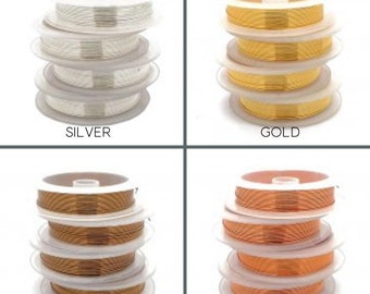 0.4, 0.6, 0.8mm Craft Wire, 12 Colours, Non-Tarnish Wire for Wrapping, Sculpting, jewellery Craft, Wire Modelling