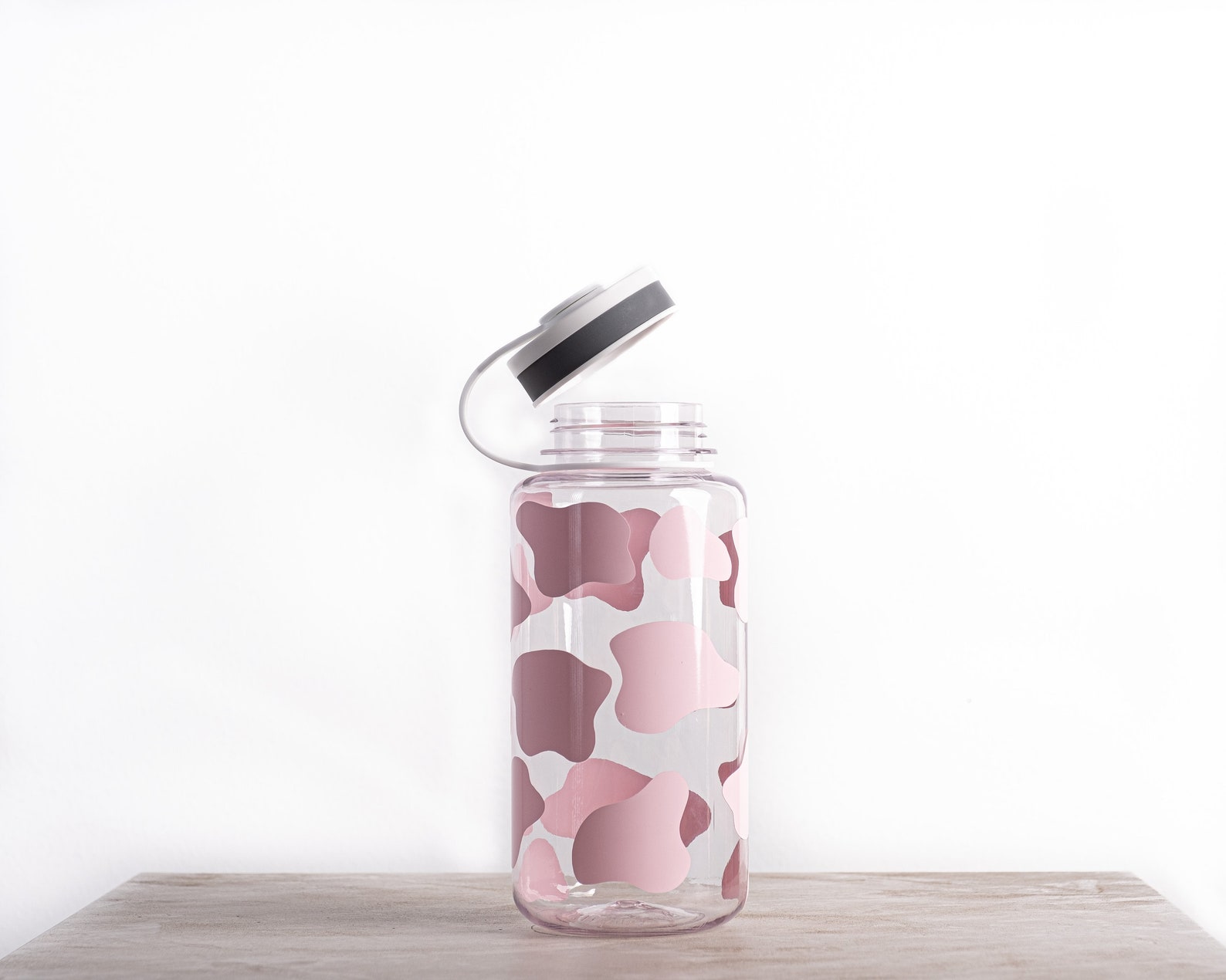 Cow Print Water Bottle Strawberry Cow Water Bottle Etsy